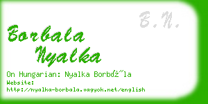 borbala nyalka business card